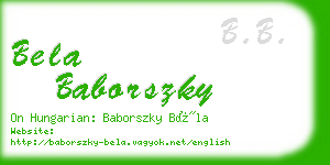 bela baborszky business card